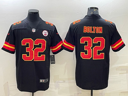 Men's Kansas City Chiefs #32 Nick Bolton Black Vapor Untouchable Limited Stitched Football Jersey - Click Image to Close